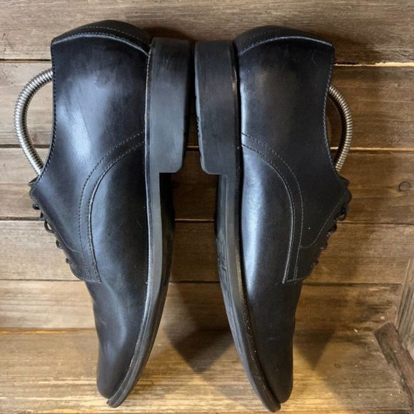 Mens Cole Haan Stanton Black‎ Leather Plain Toe Oxford Dress Shoes Size 11 M GUC - Picture 4 of 6